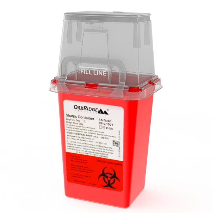 Oak Ridge Products Oak Ridge Products 0310-150T Sharps Container 1.5 Quart Red Base/ Supplies reLink Medical