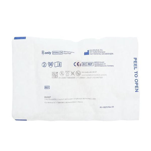 ICU Medical ICU Medical B4087 IV Extension Set 6" Tubing 3-Way Stopcock No Supplies reLink Medical