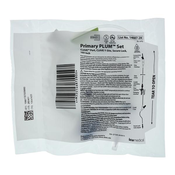 ICU Medical ICU Medical 14687-28 Primary Plumset Tubing 103 in Clave Secondary Supplies reLink Medical