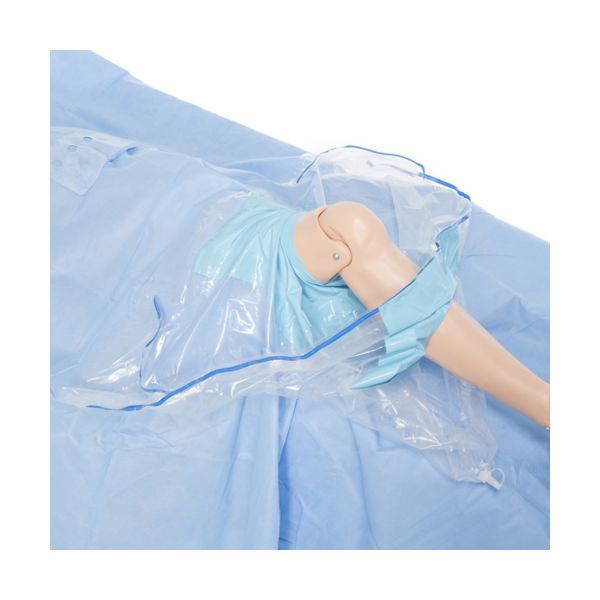 O&M Halyard 79265 Knee Arthroscopy Drape 90" x 124" Handi-Bin