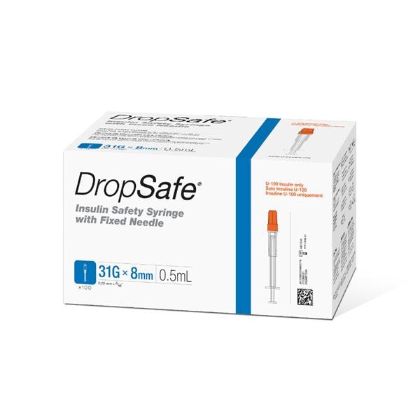 HTL-STREFA, Inc. HTL-STREFA Inc. 6080 DropSafe Insulin Safety Syringe 31Gx5/16" 1ml Supplies reLink Medical