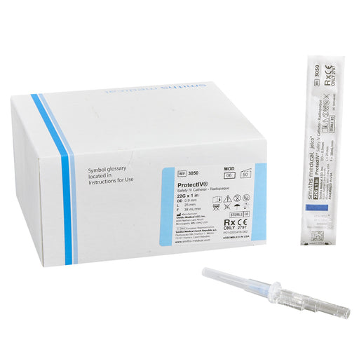 ICU Medical ICU Medical 305006 IV Catheter 22G x 1" Retracting Needle Blue Supplies reLink Medical