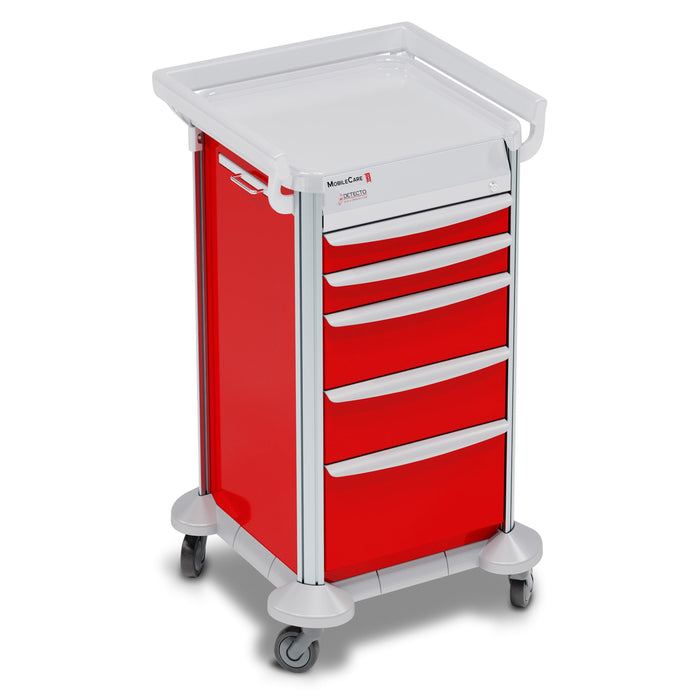 Detecto Detecto 2022578 Cart Mobile Care 23W Red 5 Drawers Supplies reLink Medical