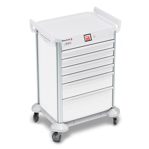 Detecto Detecto 2000151 Mobile Car Medical Cart White Keyed Lock Drawer Supplies reLink Medical
