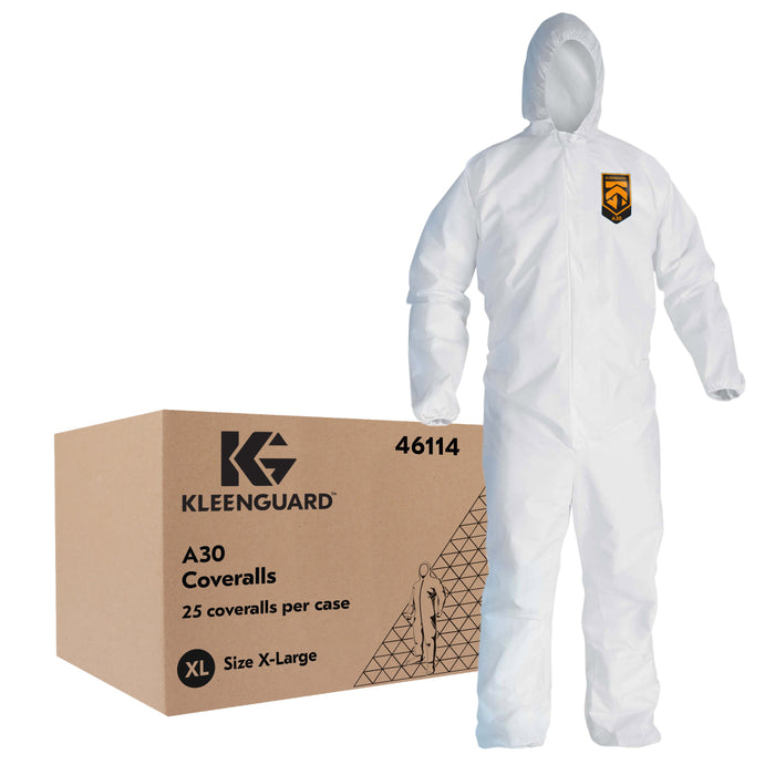 Ansell Ansell 46114 KleenGuard A30 Coveralls X-Large White Zipper Front Supplies reLink Medical