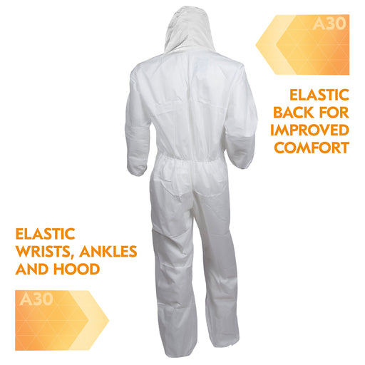 Ansell Ansell 46115 KleenGuard A30 Coveralls 2XL White Zipper Front with Supplies reLink Medical