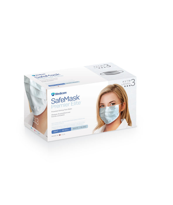 Medicom, Inc. Medicom Inc. 2047 Earloop Mask ASTM Level 3 White 50/bx 10 Supplies reLink Medical
