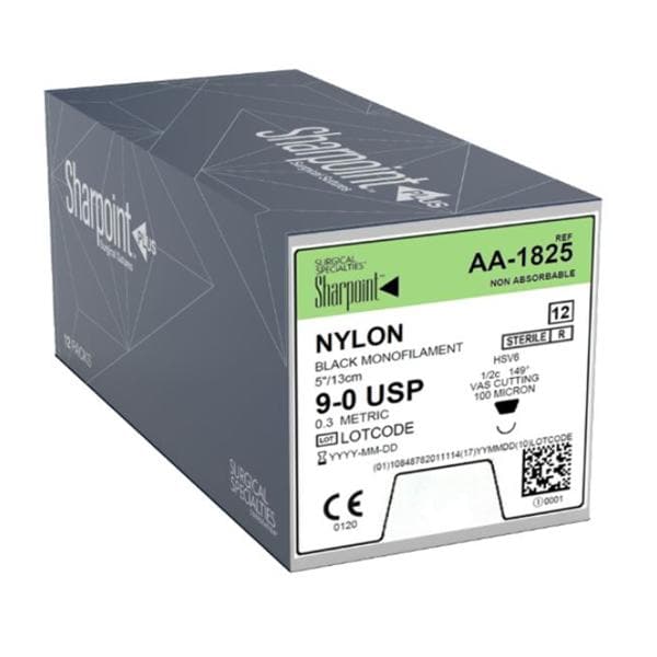 Surgical Specialties Corporation Surgical Specialties Corporation AA-1825 9/0 Nylon Suture Black Supplies reLink Medical