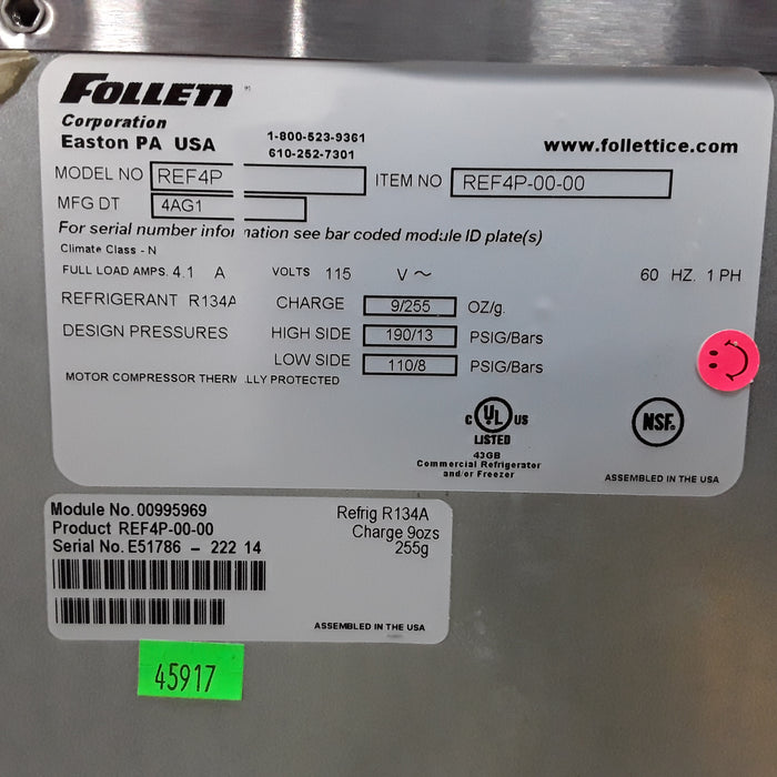 Follett Corp REF4P Undercounter Refrigerator