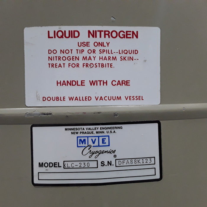 MVE Cryogenics KLC-230 Liquid Nitrogen Tank