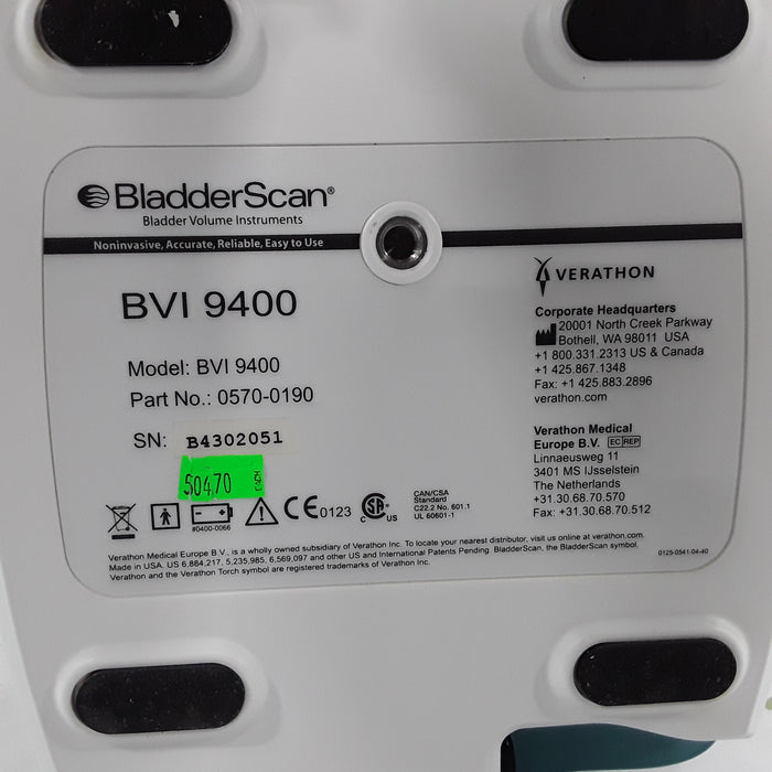 Verathon Medical, Inc BVI 9400 Bladderscan