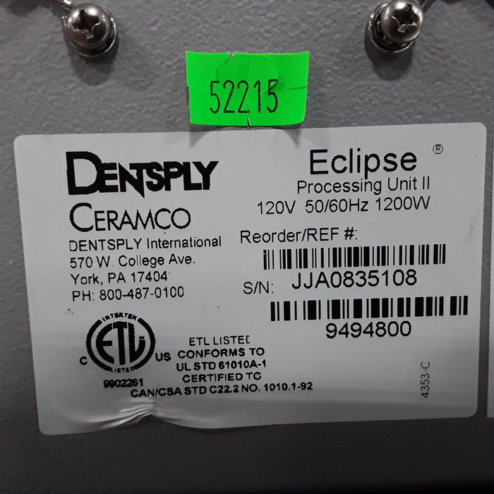 Dentsply Eclipse Prosthetic Resin System Processing Unit II
