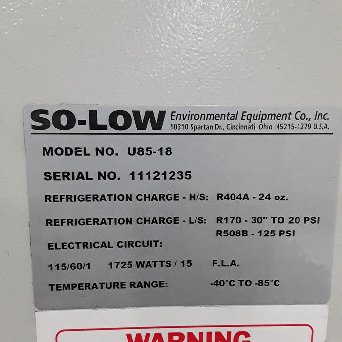 So-Low U85-18 Ultra Low Upright Freezer