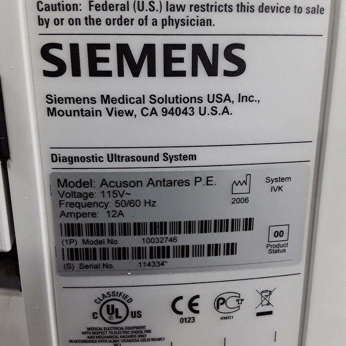 Siemens Acuson Antares Ultrasound