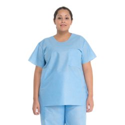 O&M Halyard O&M Halyard 69701 Scrub Shirt Blue Medium Supplies reLink Medical