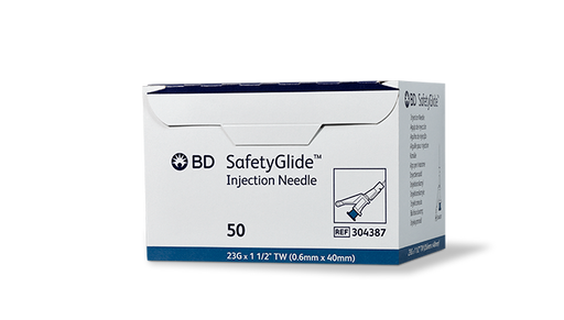 Becton Dickinson (BD) BD 304387 SafetyGlide Needle 23G x 1.5" RB Thin Wall 50/pk 10 Supplies reLink Medical