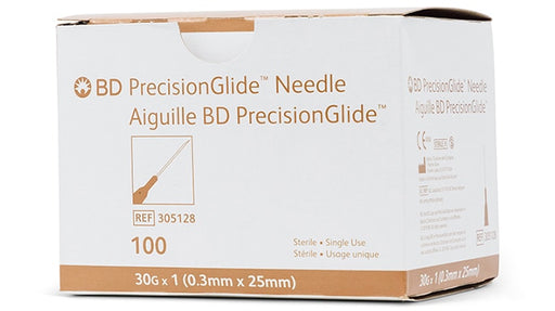 Becton Dickinson (BD) BD 305128 Needle 30G x 1" Regular Bevel Sterile 100/bx 10 Supplies reLink Medical