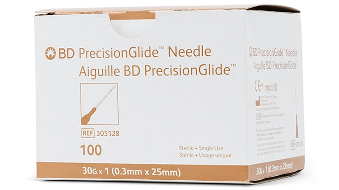 Becton Dickinson (BD) BD 305128 Needle 30G x 1" Regular Bevel Sterile 100/bx 10 Supplies reLink Medical