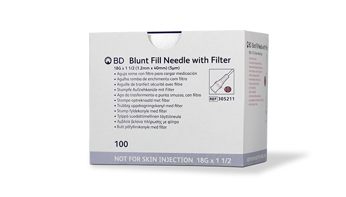 Becton Dickinson (BD) BD 305211 Needle 18G x 1‚½" Thin Wall Blunt Fill Tip 5 Micron Supplies reLink Medical