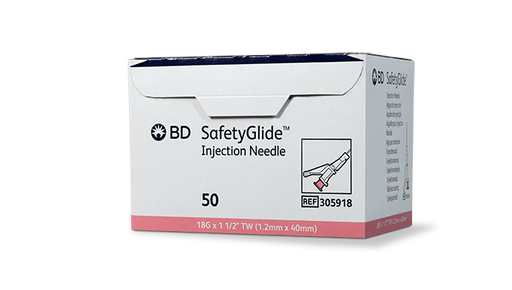 Becton Dickinson (BD) BD 305918 Needle 18 G x 1‚½" BD SafetyGlide 50/bx 10 Supplies reLink Medical