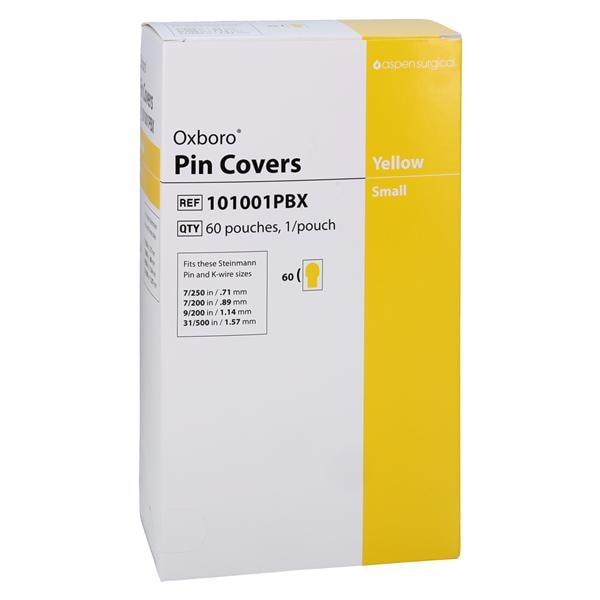 Aspen Surgical 101001PBX Pin Cover Yellow Fits Sizes .028" - 0.62