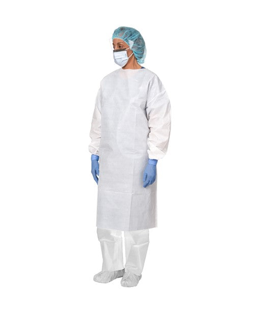 Aspen Surgical 35-5703 Gown Tyvek Isolation Tie Collar w/ Knit