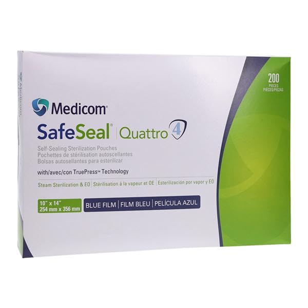 AMD-Medicom 88035-4 Quattro Sterilization Pouch 10" x 14" 200/bx 5