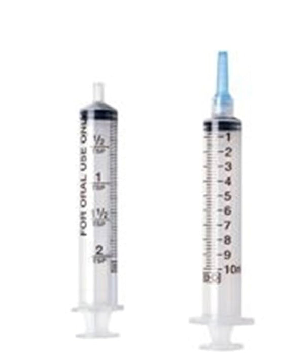 MediVena 2018 Oral Syringes Slip Tip w/Cap 10ml Latex/free rubber
