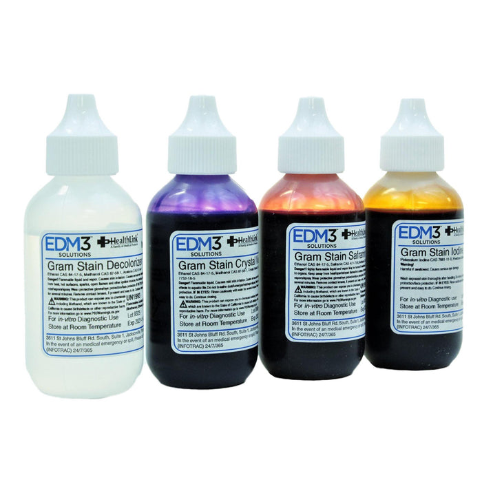 EDM3 Company LLC 400310 Gram Stain Set Stabilized 4 x 2