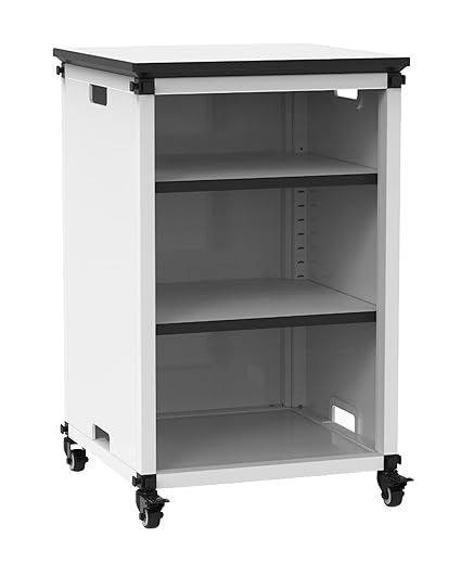 Luxor Luxor MBSCB01 Bookshelf, Narrow w/ Casters, 8"W x 27"D x 28–21"H Medical Furniture reLink Medical