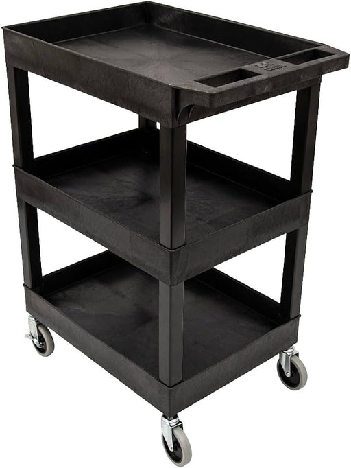 Luxor Luxor SEC111HD-B Tub Cart Three Shelves Black 24"W x 18"D x Supplies reLink Medical