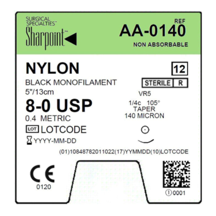 Surgical Specialties Corporation Surgical Specialties Corporation AA-0140 8/0 Nylon Suture Black Supplies reLink Medical