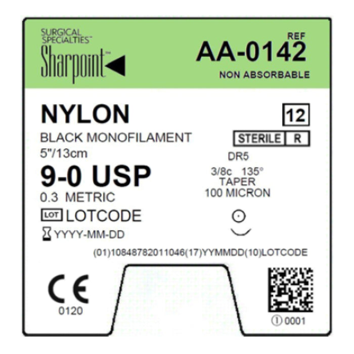 Surgical Specialties Corporation Surgical Specialties Corporation AA-0142 9/0 Nylon Suture Black Supplies reLink Medical