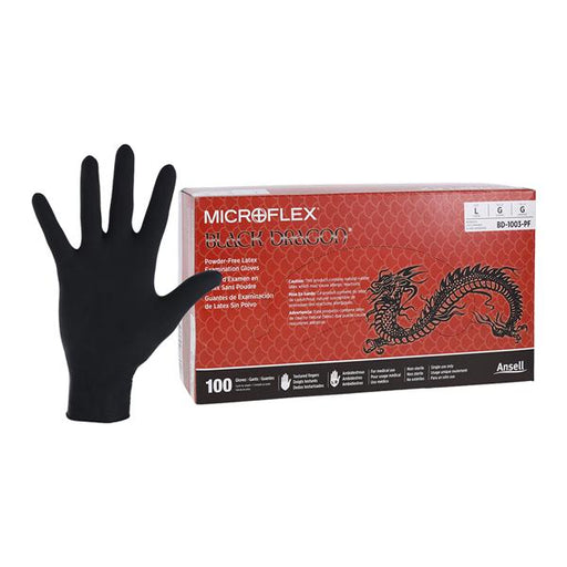 Ansell Ansell BD-1003-PF Exam Gloves PF Latex Black Large 100/bx; Supplies reLink Medical