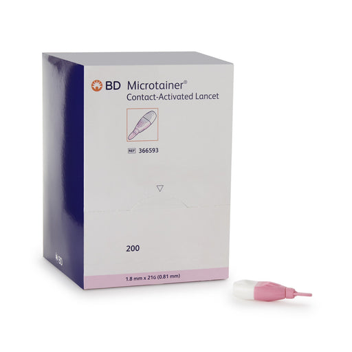 Becton Dickinson (BD) BD 366577 Microtainer Contact-Activated Lancet 21G x 1.8mm Pink Supplies reLink Medical