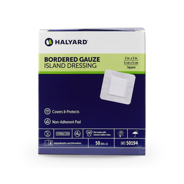 O&M Halyard O&M Halyard 50194 Island Dressing Bordered Gauze Adhesive Sterile Supplies reLink Medical
