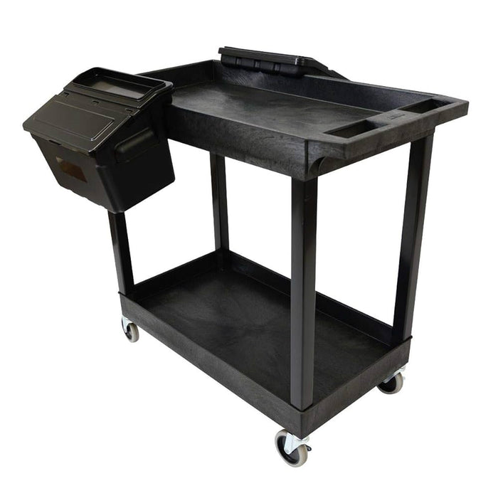 Luxor Luxor EC11-B Tub Cart Two Shelves Black 35.25"W x 18"D x 34.25"H Supplies reLink Medical