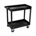 Luxor Luxor EC11HD-B Tub Cart Two Shelves Black 32"W x 18"D with 5" Supplies reLink Medical