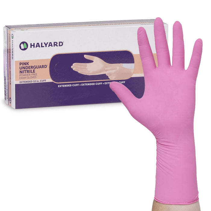 O&M Halyard O&M Halyard 47455 UNDERGUARD Nitrile Exam Gloves Pink Powder-Free Supplies reLink Medical