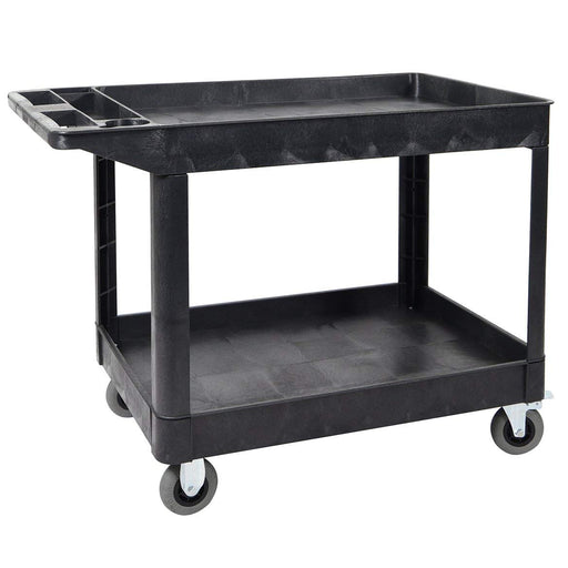 Luxor Luxor XLC11SP5-B Tub Cart 2 Shelves Extra Large Black 46"W x 27"D Supplies reLink Medical