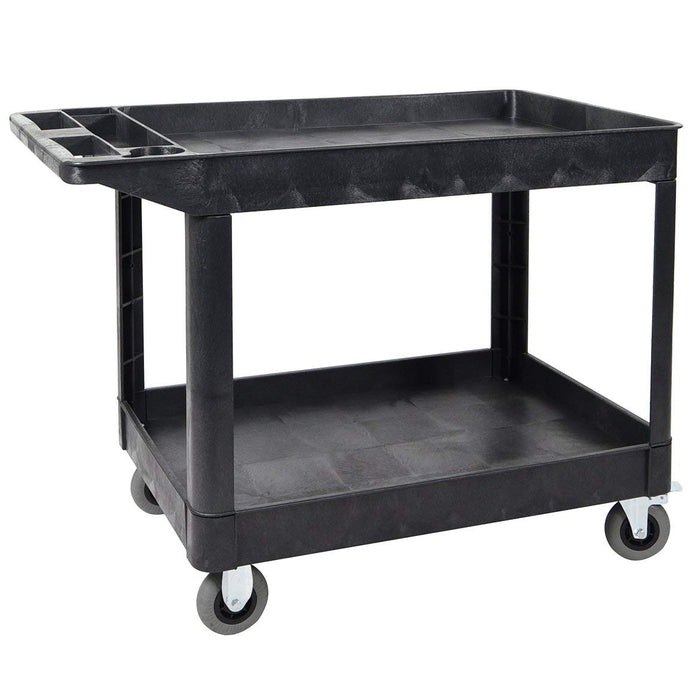 Luxor Luxor XLC11SP5-B Tub Cart 2 Shelves Extra Large Black 46"W x 27"D Supplies reLink Medical