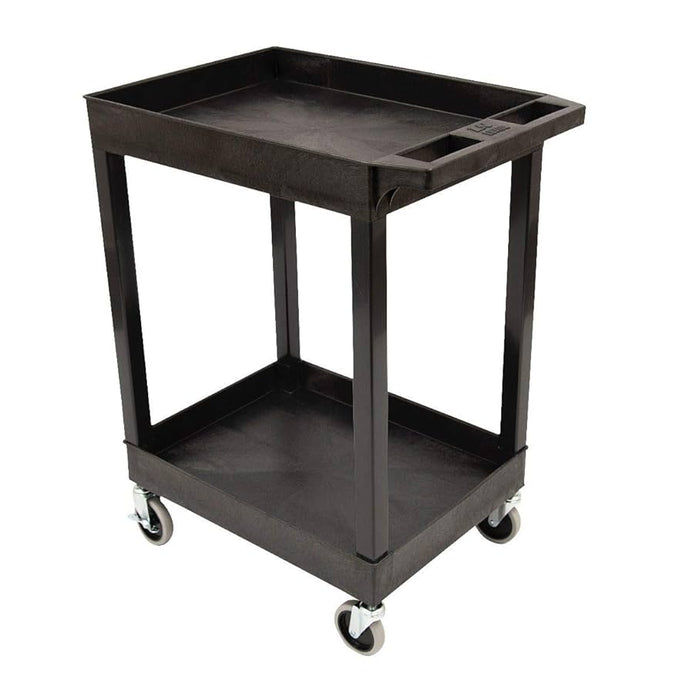 Luxor Luxor SEC11HD-B Tub Cart Two Shelves Black 24"W x 18"D x 34.25"H Supplies reLink Medical