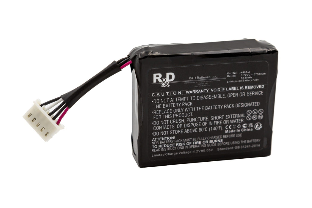 R&D Batteries 6482-A 3.7 Volt 3.75Ah Li-Ion Battery