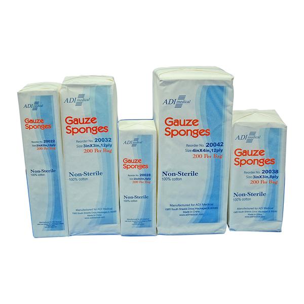 ADI Medical ADI Medical 20022 Gauze Sponge Woven 2" x 2" 12-Ply Non-Sterile Supplies reLink Medical