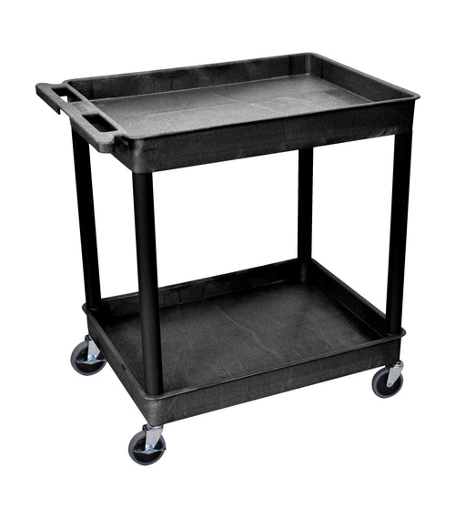 Luxor Luxor TC11-B Tub Cart Two Shelves Black 32"W x 24"D x 37.25"H Supplies reLink Medical