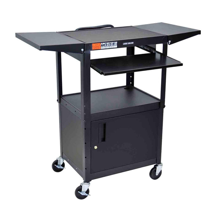 Luxor Luxor AVJ42KBCDL AV Cart Steel Adjustable 24"W x 18"D x 24"-42"H Supplies reLink Medical