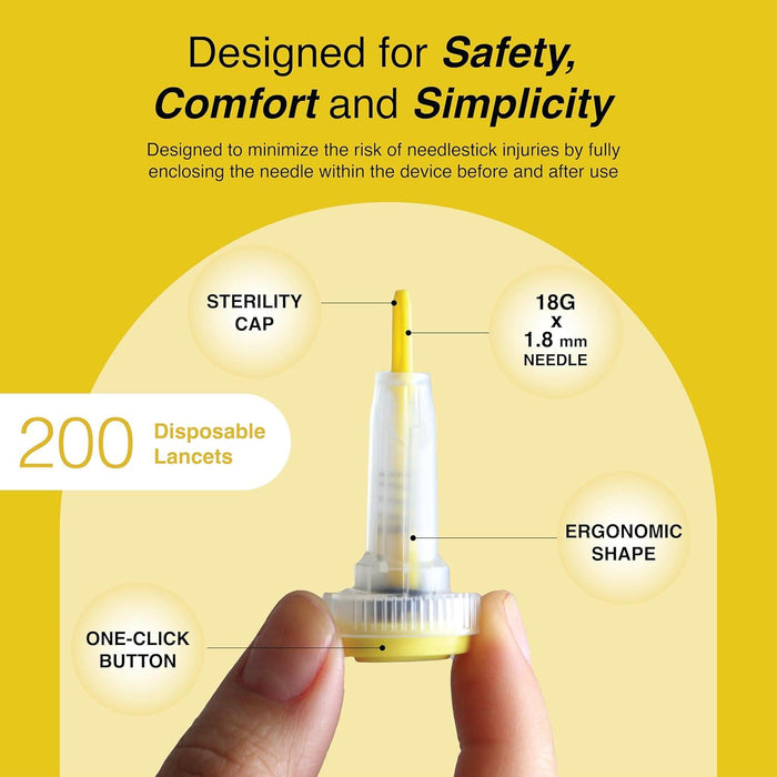 ICU Medical 1008-1 Lancet 18G Needle High Flow Color Code yellow