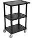 Luxor Luxor WT34 AV Cart Plastic Three Shelves Black 24"W x 18"D x Supplies reLink Medical