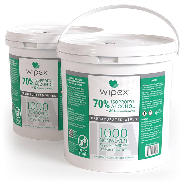 SafeHands SafeHands WIPES-1000-2-WX Wipex Bucket Wipes 70% Isopropyl alcohol Supplies reLink Medical