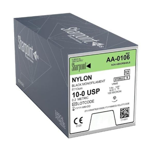 Surgical Specialties Corporation Surgical Specialties Corporation AA-0106 10/0 Nylon Suture Black Supplies reLink Medical
